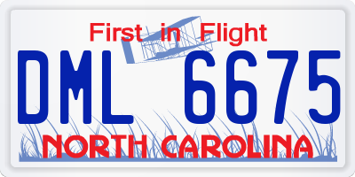 NC license plate DML6675