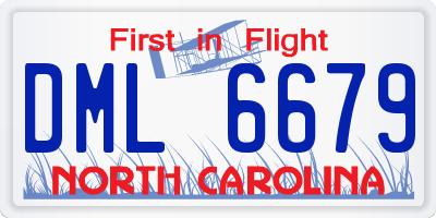 NC license plate DML6679