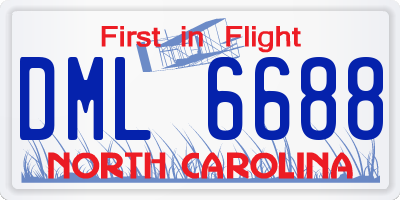 NC license plate DML6688