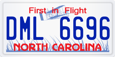 NC license plate DML6696