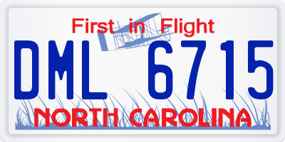 NC license plate DML6715