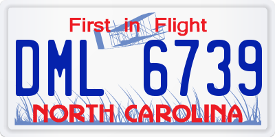 NC license plate DML6739
