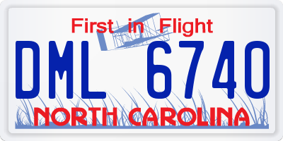 NC license plate DML6740