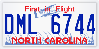 NC license plate DML6744