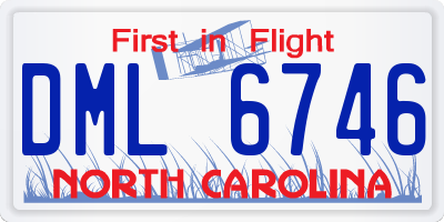 NC license plate DML6746