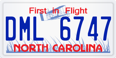 NC license plate DML6747