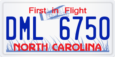 NC license plate DML6750