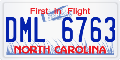 NC license plate DML6763