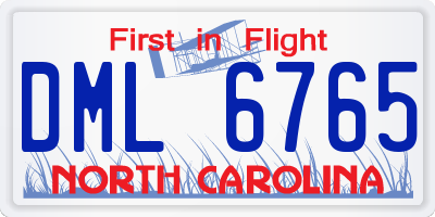 NC license plate DML6765