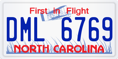 NC license plate DML6769