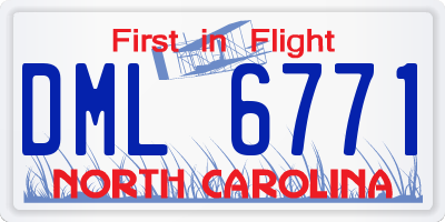 NC license plate DML6771
