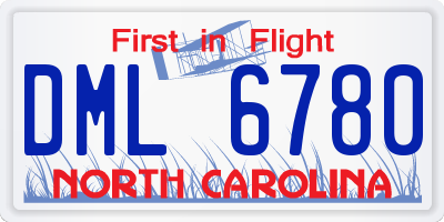 NC license plate DML6780