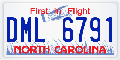 NC license plate DML6791