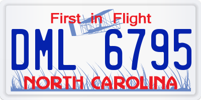 NC license plate DML6795