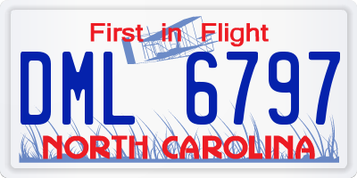 NC license plate DML6797