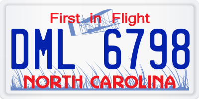 NC license plate DML6798