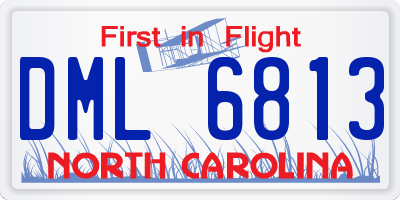 NC license plate DML6813