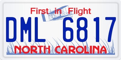 NC license plate DML6817