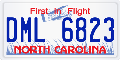 NC license plate DML6823