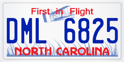 NC license plate DML6825
