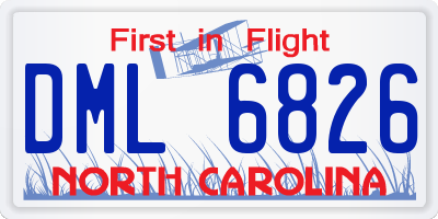 NC license plate DML6826