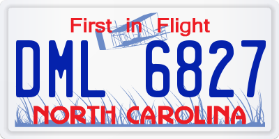 NC license plate DML6827