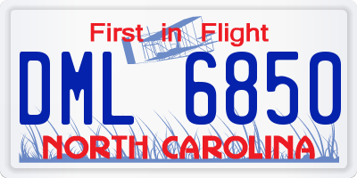 NC license plate DML6850