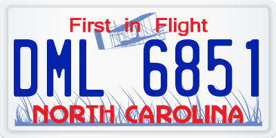 NC license plate DML6851