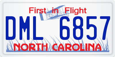 NC license plate DML6857
