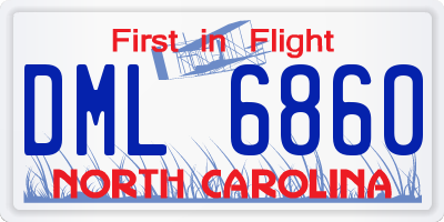 NC license plate DML6860