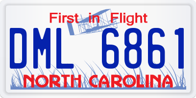 NC license plate DML6861