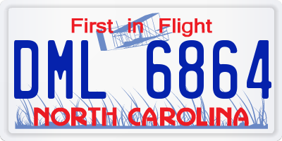 NC license plate DML6864