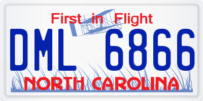 NC license plate DML6866