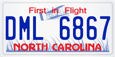 NC license plate DML6867