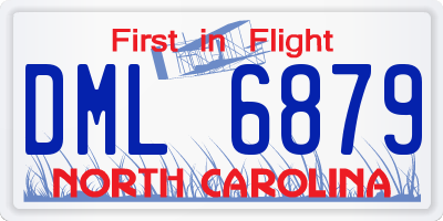 NC license plate DML6879