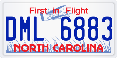 NC license plate DML6883