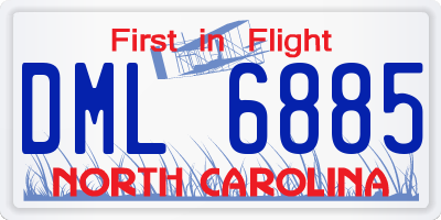 NC license plate DML6885