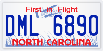 NC license plate DML6890