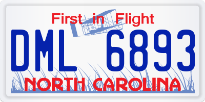 NC license plate DML6893