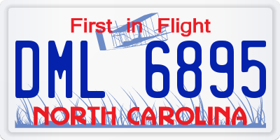 NC license plate DML6895