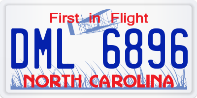 NC license plate DML6896
