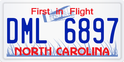 NC license plate DML6897