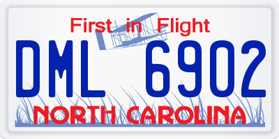 NC license plate DML6902