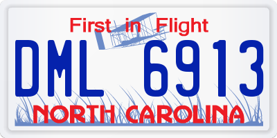 NC license plate DML6913