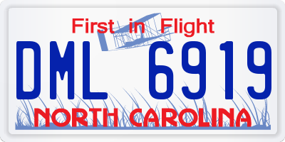 NC license plate DML6919