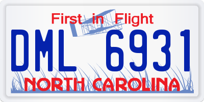 NC license plate DML6931