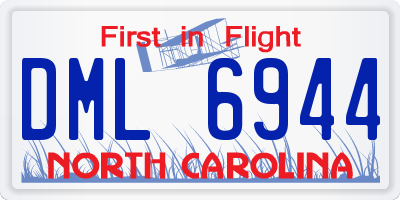 NC license plate DML6944