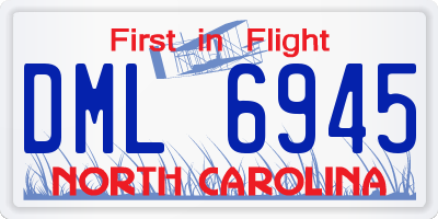 NC license plate DML6945