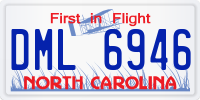 NC license plate DML6946