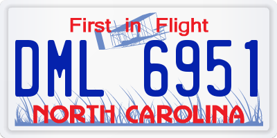 NC license plate DML6951